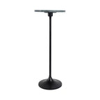 Table d'appoint élégante, table de chevet ou petite table de nuit pour la décoration intérieure - Table à boisson en métal mince avec plateau en marbre et base trompette