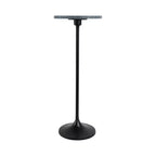 Table d'appoint élégante, table de chevet ou petite table de nuit pour la décoration intérieure - Table à boisson en métal mince avec plateau en marbre et base trompette