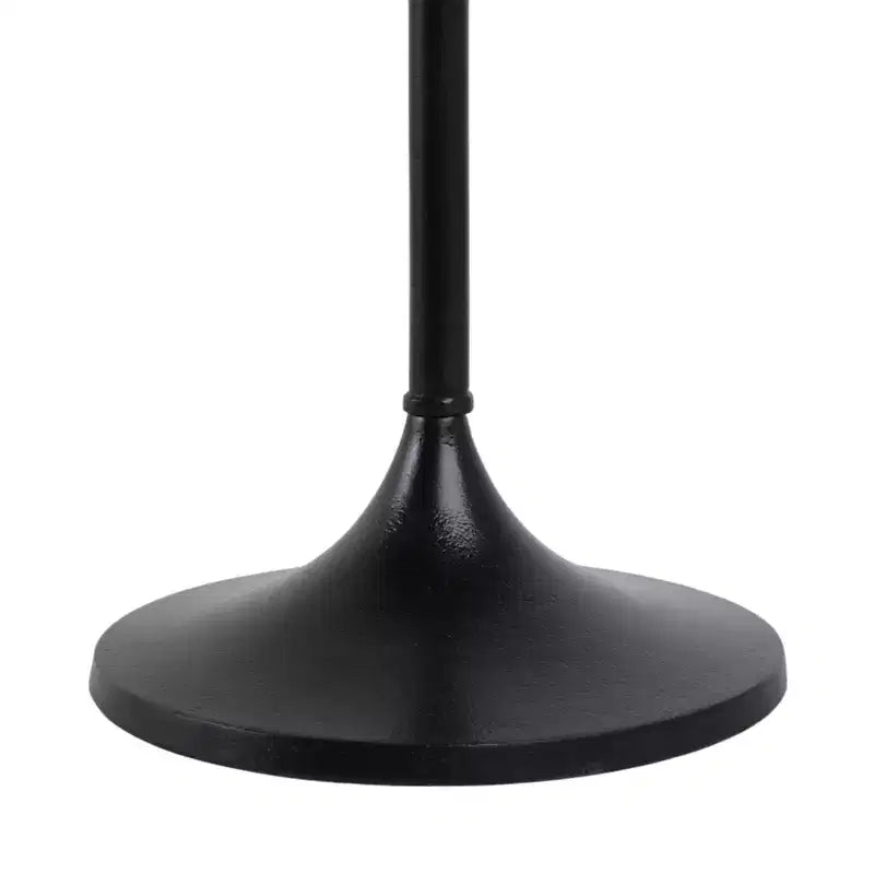 Table d'appoint élégante, table de chevet ou petite table de nuit pour la décoration intérieure - Table à boisson en métal mince avec plateau en marbre et base trompette