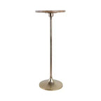 Table d'appoint élégante, table de chevet ou petite table de nuit pour la décoration intérieure - Table à boisson en métal mince avec plateau en marbre et base trompette