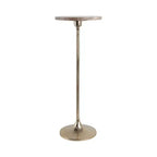 Table d'appoint élégante, table de chevet ou petite table de nuit pour la décoration intérieure - Table à boisson en métal mince avec plateau en marbre et base trompette