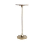 Table d'appoint élégante, table de chevet ou petite table de nuit pour la décoration intérieure - Table à boisson en métal mince avec plateau en marbre et base trompette