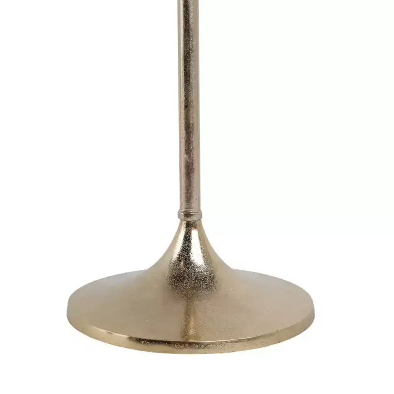 Table d'appoint élégante, table de chevet ou petite table de nuit pour la décoration intérieure - Table à boisson en métal mince avec plateau en marbre et base trompette