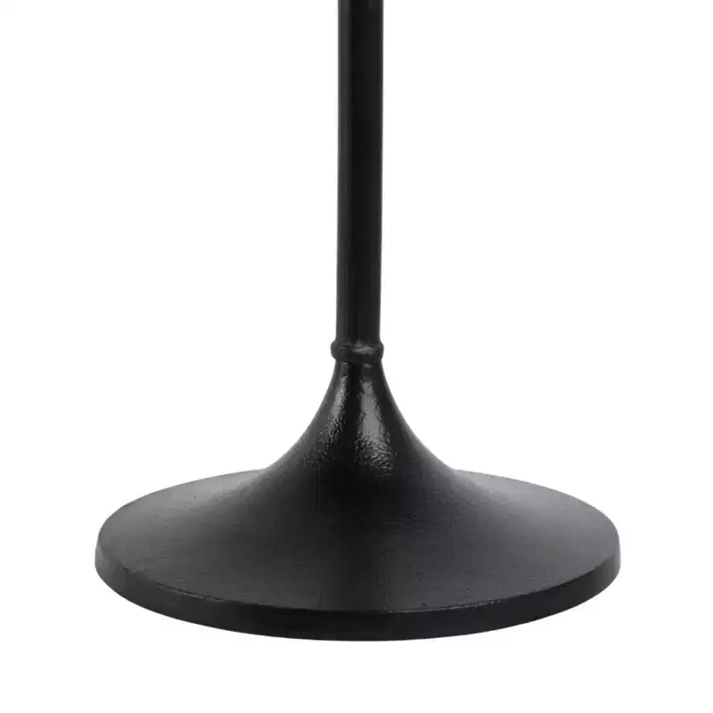 Table d'appoint élégante, table de chevet ou petite table de nuit pour la décoration intérieure - Table à boisson en métal mince avec plateau en marbre et base trompette