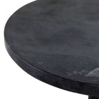 Table d'appoint élégante, table de chevet ou petite table de nuit pour la décoration intérieure - Table à boisson en métal mince avec plateau en marbre et base trompette