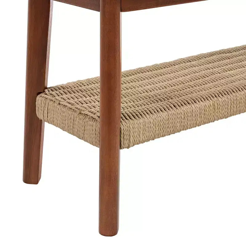 Banc Alaterre Calais de 122 cm en bois d'acacia, couleur châtaigne