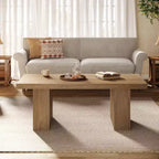 Table basse de ferme Lantine, table basse rectangulaire de 120 cm avec base épaisse pour salon, appartement, zones de réception
