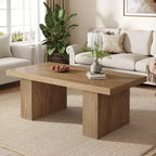 Table basse de ferme Lantine, table basse rectangulaire de 120 cm avec base épaisse pour salon, appartement, zones de réception