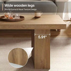 Table basse de ferme Lantine, table basse rectangulaire de 120 cm avec base épaisse pour salon, appartement, zones de réception
