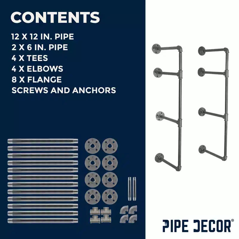 Étagère murale à 3 niveaux de PIPE DECOR