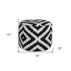 HomeRoots Pouf/Ottoman Cylindrique Géométrique Noir 18