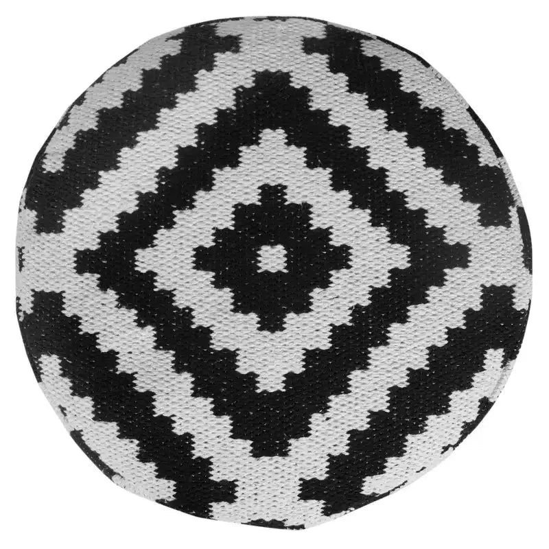 HomeRoots Pouf/Ottoman Cylindrique Géométrique Noir 18