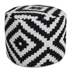 HomeRoots Pouf/Ottoman Cylindrique Géométrique Noir 18