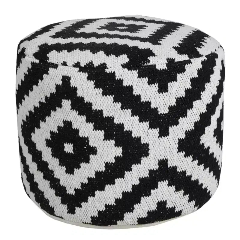 HomeRoots Pouf/Ottoman Cylindrique Géométrique Noir 18