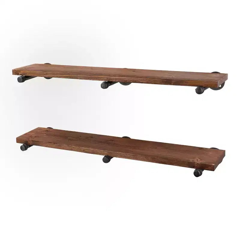 RESTORE Autumn Brown 36 in. Shelves with Straight Brackets by Pipe Decor