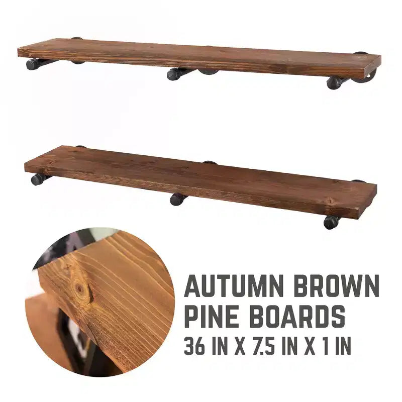 RESTORE Étagères Marron Automne de 91 cm avec Supports Droits par Pipe Decor