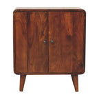 HomeRoots 26 Brown Solid Wood Accent Cabinet With Two Doors