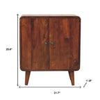 HomeRoots Armoire d'appoint marron en bois massif de 26 po avec deux portes