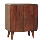 HomeRoots Armoire d'appoint marron en bois massif de 26 po avec deux portes