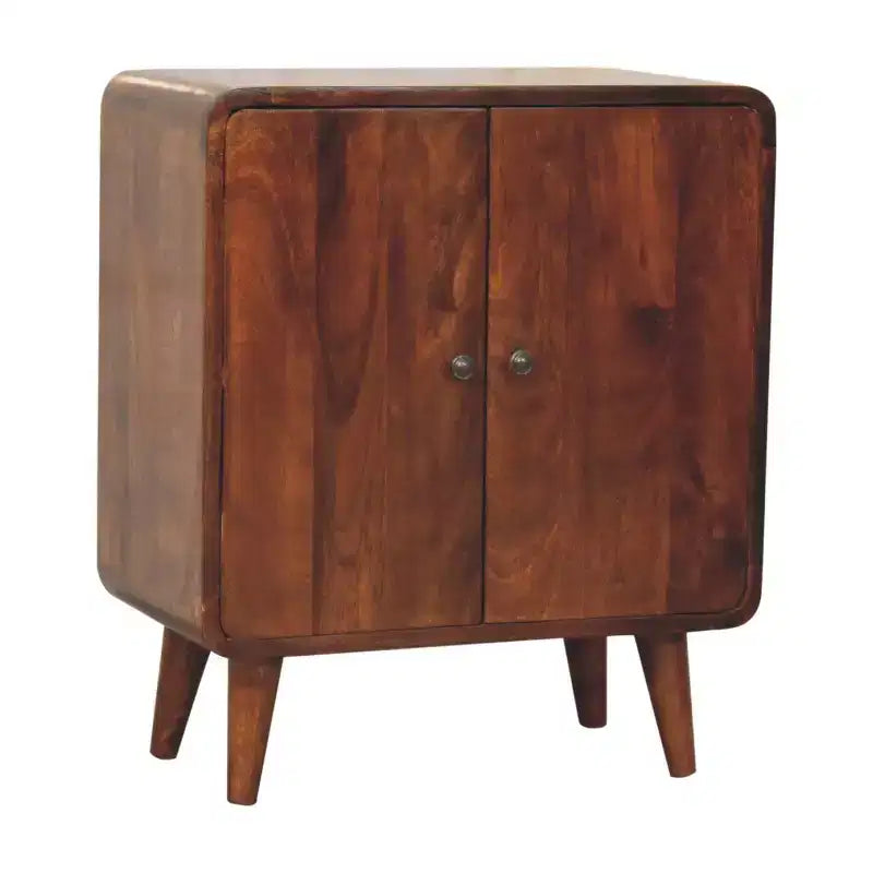 HomeRoots Armoire d'appoint marron en bois massif de 26 po avec deux portes