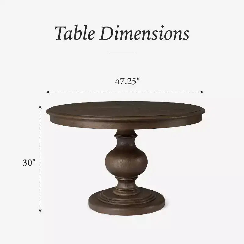 Table à manger ronde classique en bois Maven Lane Zola