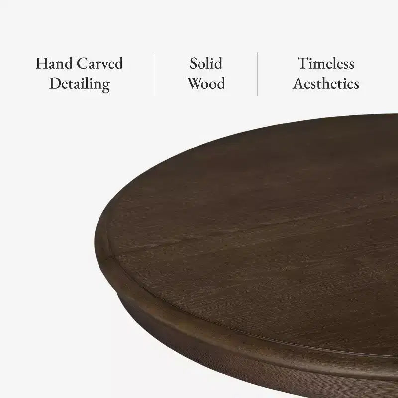 Table à manger ronde classique en bois Maven Lane Zola