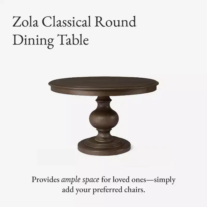 Table à manger ronde classique en bois Maven Lane Zola