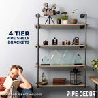 Étagère murale à 4 niveaux de PIPE DECOR
