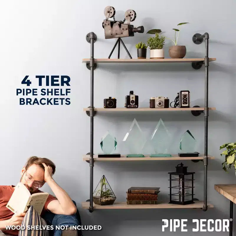 Étagère murale à 4 niveaux de PIPE DECOR