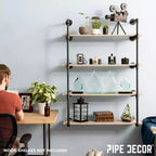 Étagère murale à 4 niveaux de PIPE DECOR