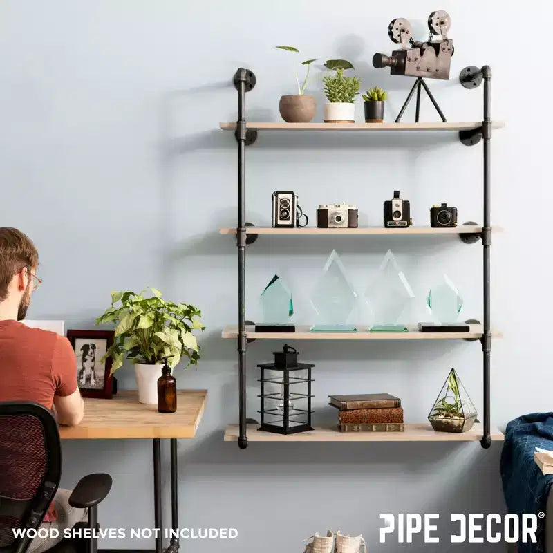 Étagère murale à 4 niveaux de PIPE DECOR