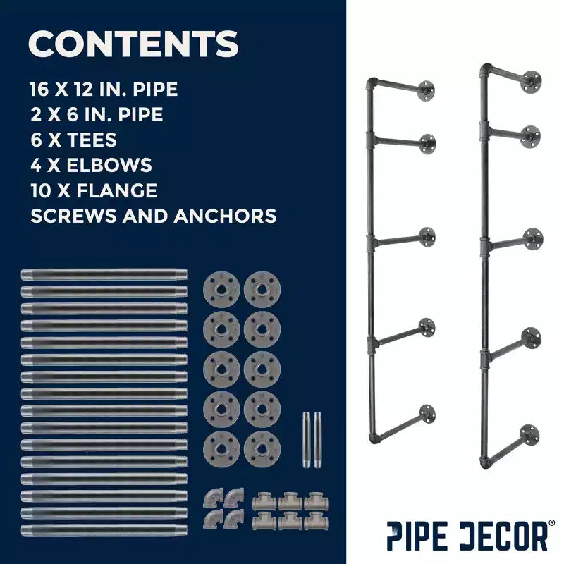 Étagère murale à 4 niveaux de PIPE DECOR