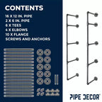 Étagère murale à 4 niveaux de PIPE DECOR