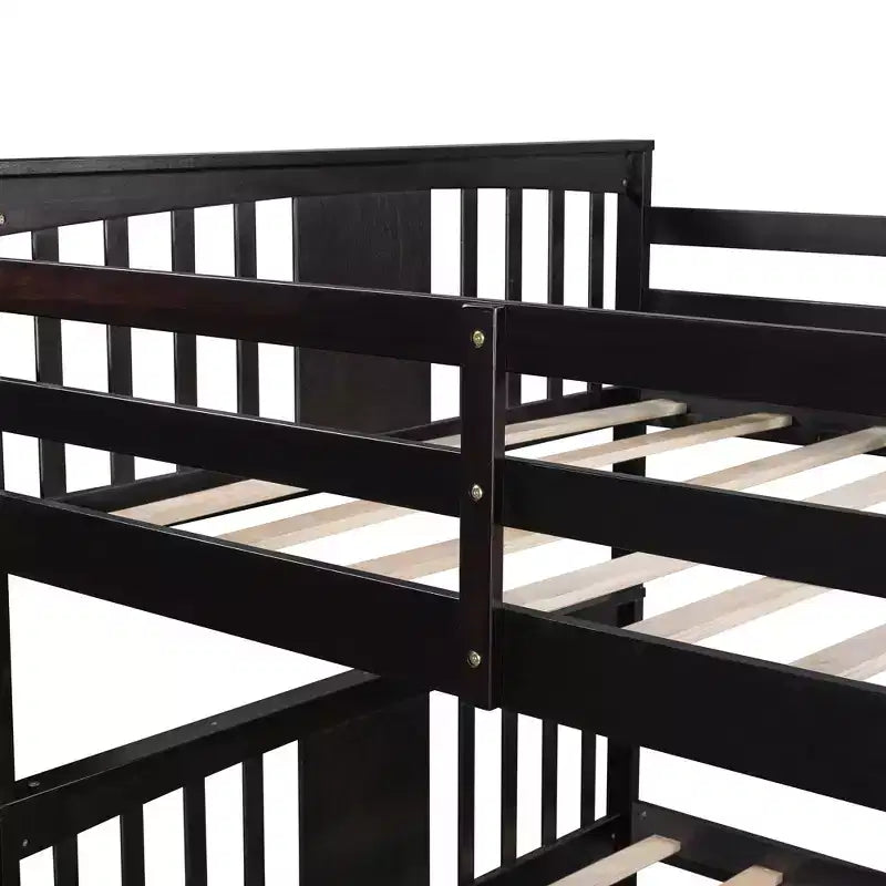 Lit superposé double avec tiroirs, lit superposé en bois pleine grandeur pour enfants, adolescents et adultes, convertible en 2 lits