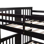 Lit superposé double avec tiroirs, lit superposé en bois pleine grandeur pour enfants, adolescents et adultes, convertible en 2 lits