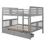 Lit superposé double avec tiroirs, lit superposé en bois pleine grandeur pour enfants, adolescents et adultes, convertible en 2 lits
