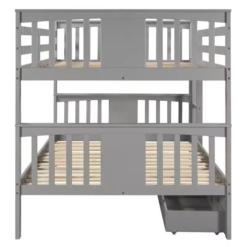 Lit superposé double avec tiroirs, lit superposé en bois pleine grandeur pour enfants, adolescents et adultes, convertible en 2 lits