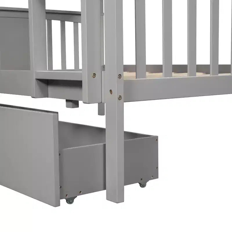Lit superposé double avec tiroirs, lit superposé en bois pleine grandeur pour enfants, adolescents et adultes, convertible en 2 lits