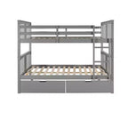 Lit superposé double avec tiroirs, lit superposé en bois pleine grandeur pour enfants, adolescents et adultes, convertible en 2 lits