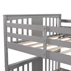 Lit superposé double avec tiroirs, lit superposé en bois pleine grandeur pour enfants, adolescents et adultes, convertible en 2 lits