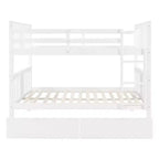 Lit superposé double avec tiroirs, lit superposé en bois pleine grandeur pour enfants, adolescents et adultes, convertible en 2 lits