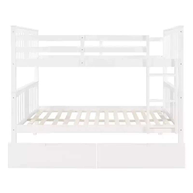 Lit superposé double avec tiroirs, lit superposé en bois pleine grandeur pour enfants, adolescents et adultes, convertible en 2 lits