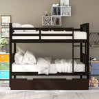 Lit superposé double avec tiroirs, lit superposé en bois pleine grandeur pour enfants, adolescents et adultes, convertible en 2 lits
