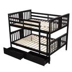 Lit superposé double avec tiroirs, lit superposé en bois pleine grandeur pour enfants, adolescents et adultes, convertible en 2 lits