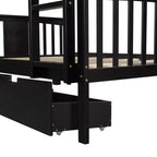 Lit superposé double avec tiroirs, lit superposé en bois pleine grandeur pour enfants, adolescents et adultes, convertible en 2 lits