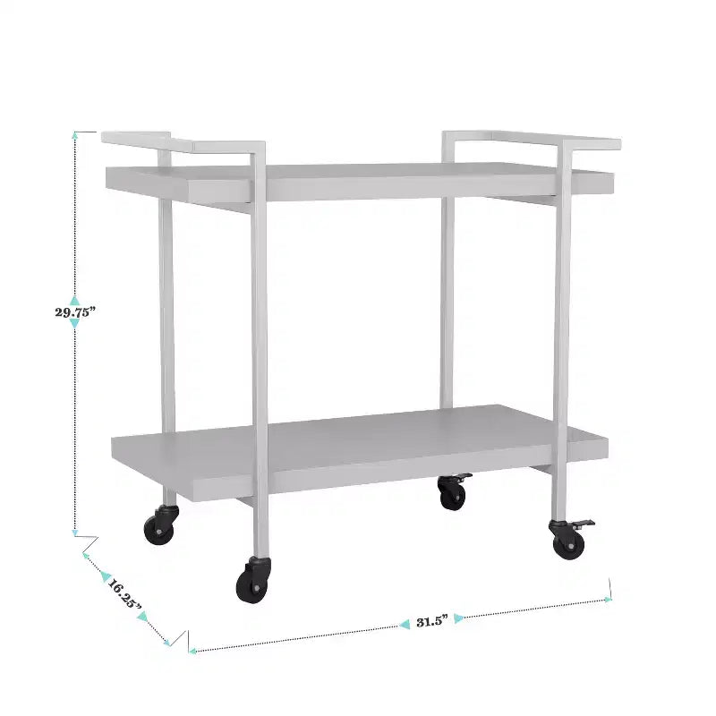 Chariot de rangement et d'imprimante Martha Stewart Liam à 2 niveaux avec cadre en métal