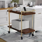 Chariot de rangement et d'imprimante Martha Stewart Liam à 2 niveaux avec cadre en métal