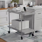 Chariot de rangement et d'imprimante Martha Stewart Liam à 2 niveaux avec cadre en métal