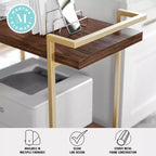 Chariot de rangement et d'imprimante Martha Stewart Liam à 2 niveaux avec cadre en métal