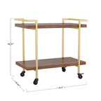 Chariot de rangement et d'imprimante Martha Stewart Liam à 2 niveaux avec cadre en métal